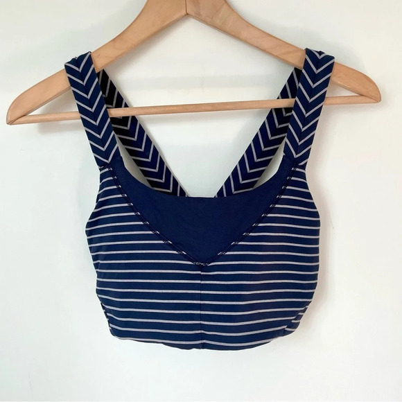 Lululemon On Your Way Bra West2east Stripe Inkwell Heathered Slate - Picture 6 of 9